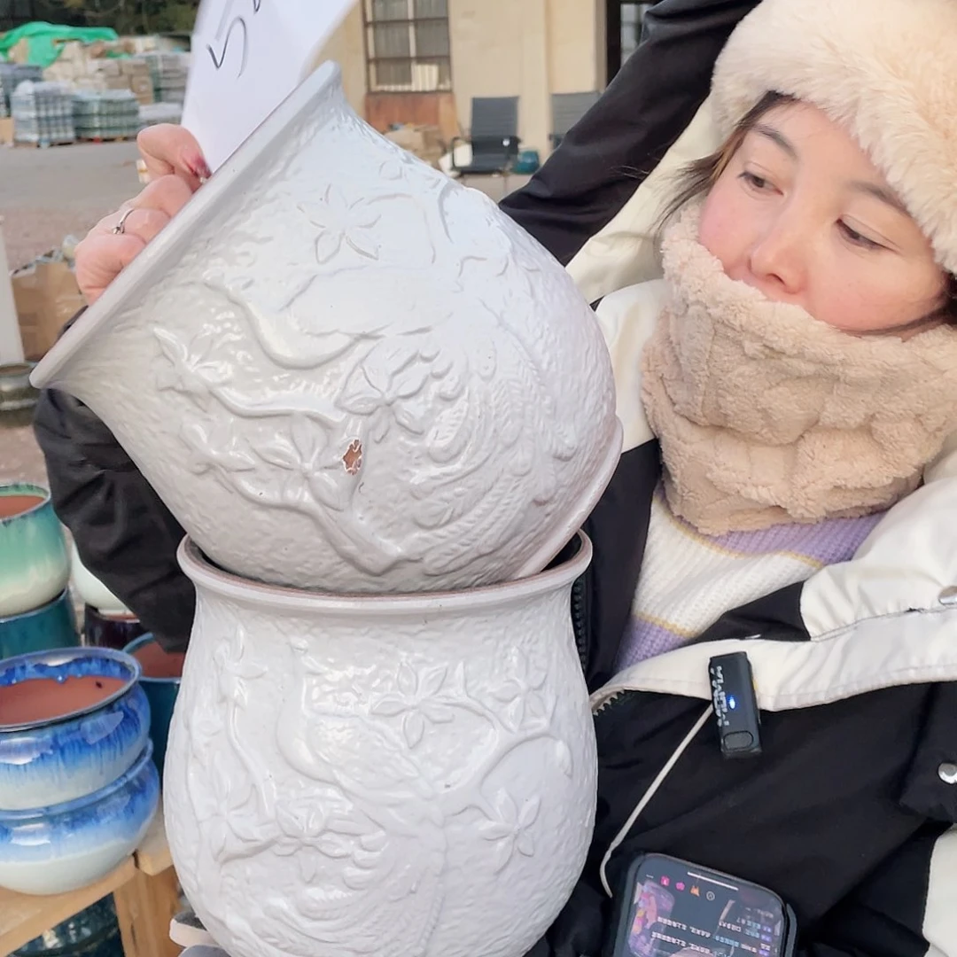 红陶王嫂花盆0127-54