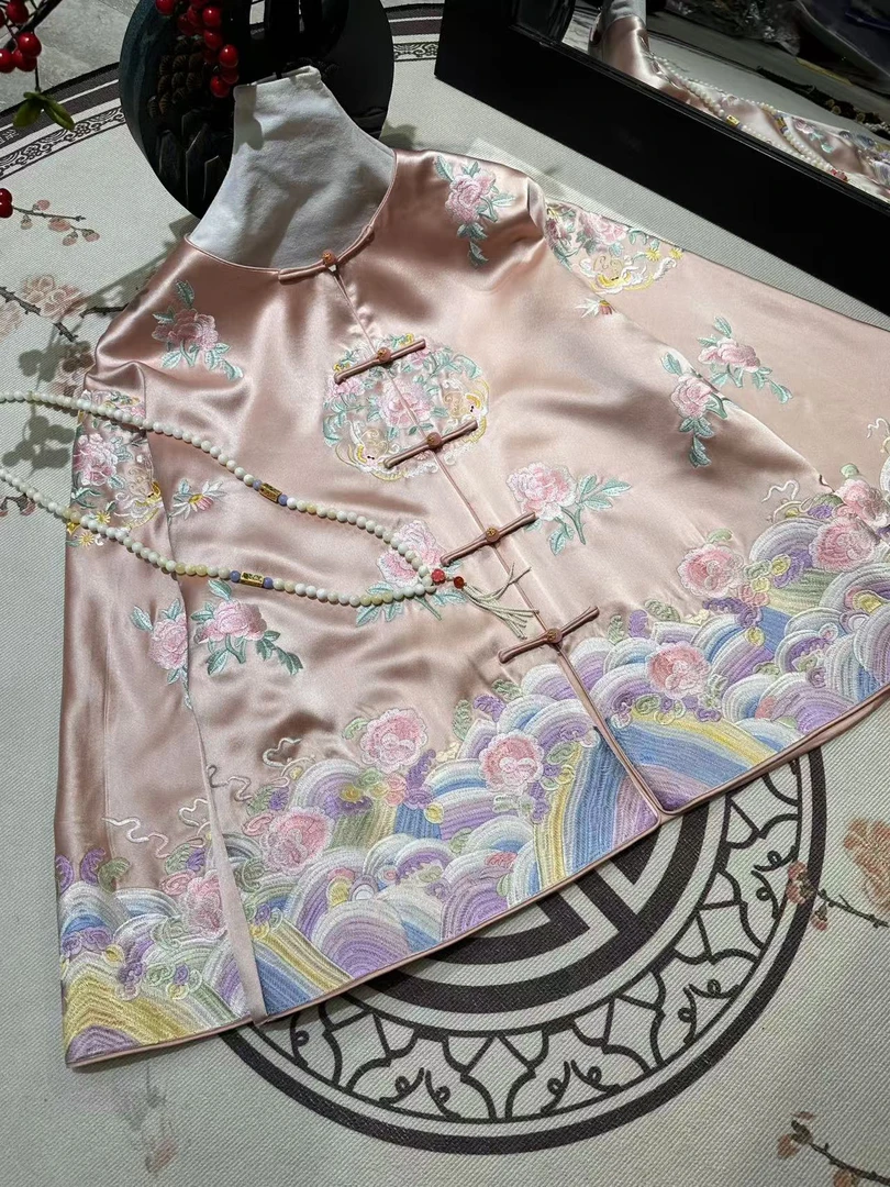 玛薇丝【淡彩】超重工定位刺绣国风外套