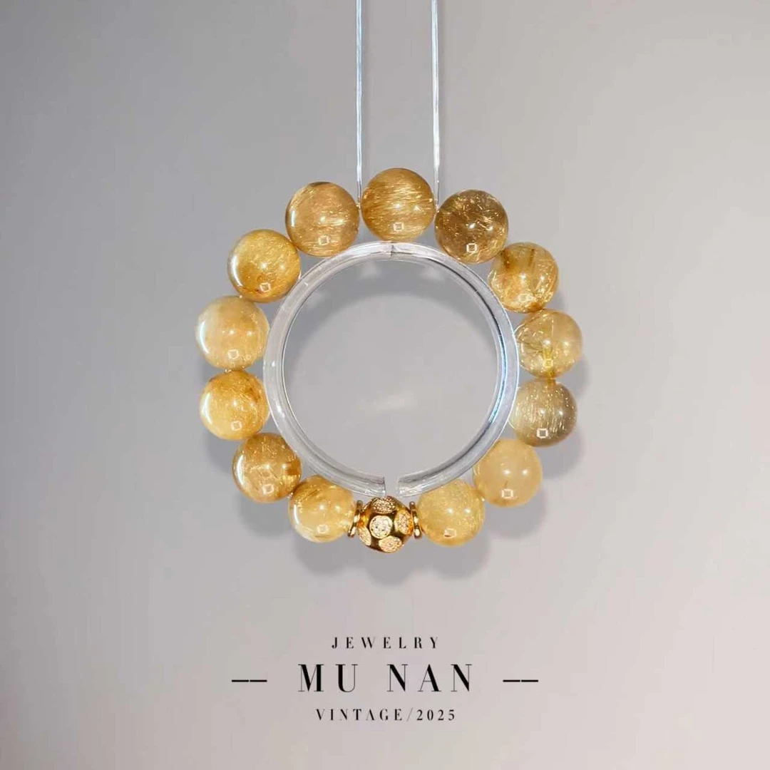 天然水晶天然收藏级金发晶水晶手串（多样性发其一）