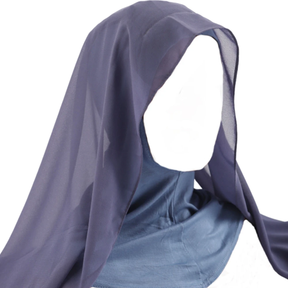 新款丝光棉围脖头巾打底帽+珍珠雪纺长巾 东南亚人棉围巾包头巾