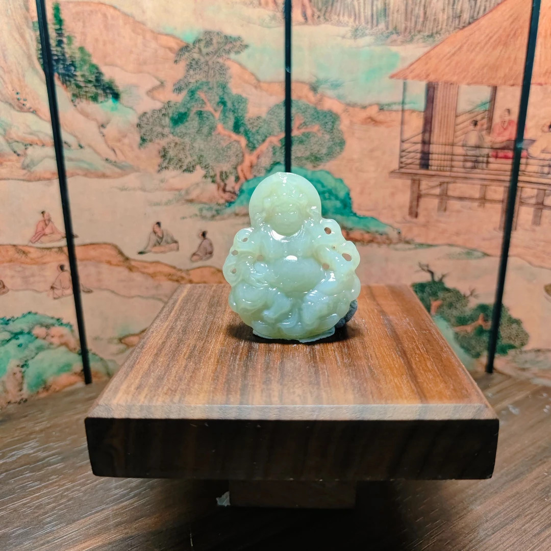 N和田玉黄财神吊坠0440