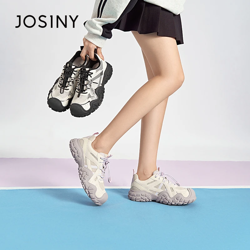 卓诗尼老爹鞋2025春季新款丑萌网面休闲女户外运动百搭跑步徒步