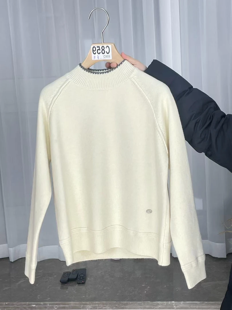C859【下单无需备注均码】休闲接圆领厚款高领秋季毛针织衫