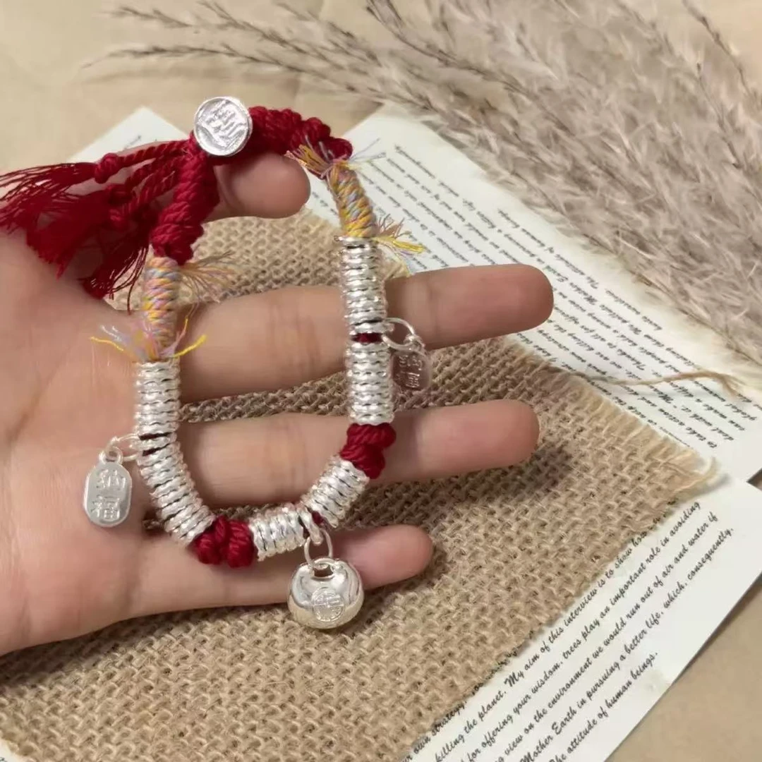 手链 190古法盘缠胖福吊坠手链