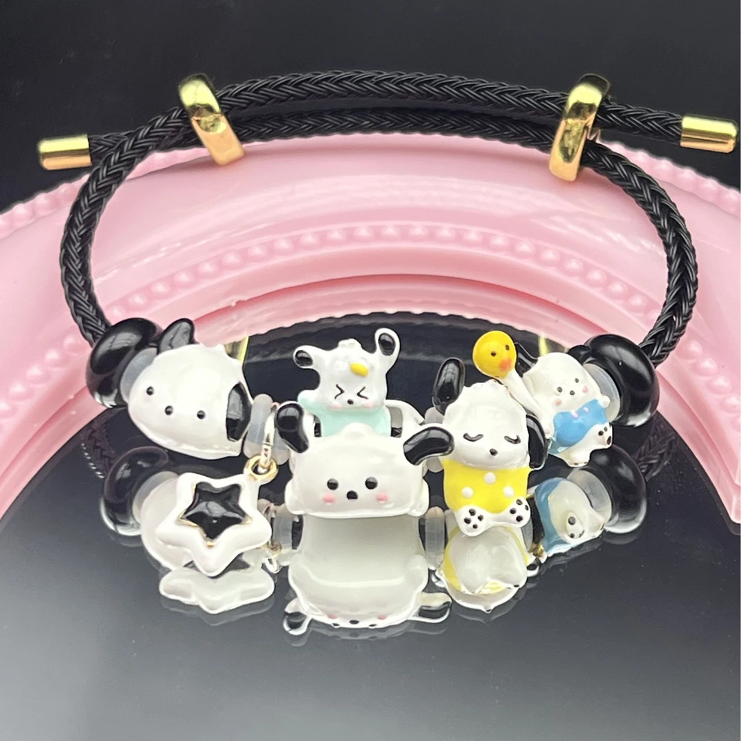 beads手链合金滴油串珠小帕开车黑白系diy简约时尚情侣卡通