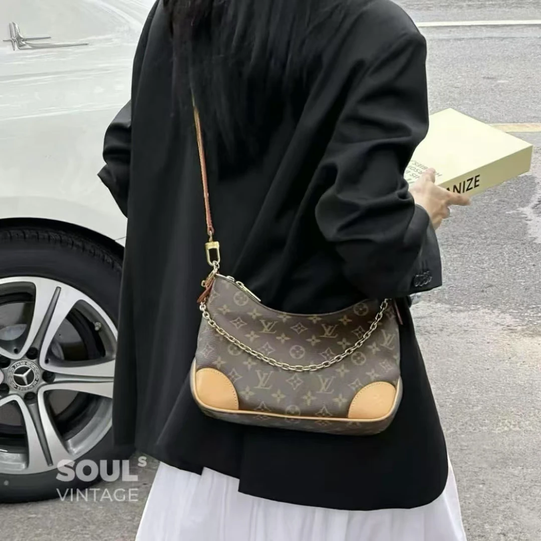 95新 LouisVuitton/路易威登 Lv 老花黄牛角单肩斜挎包/633155852