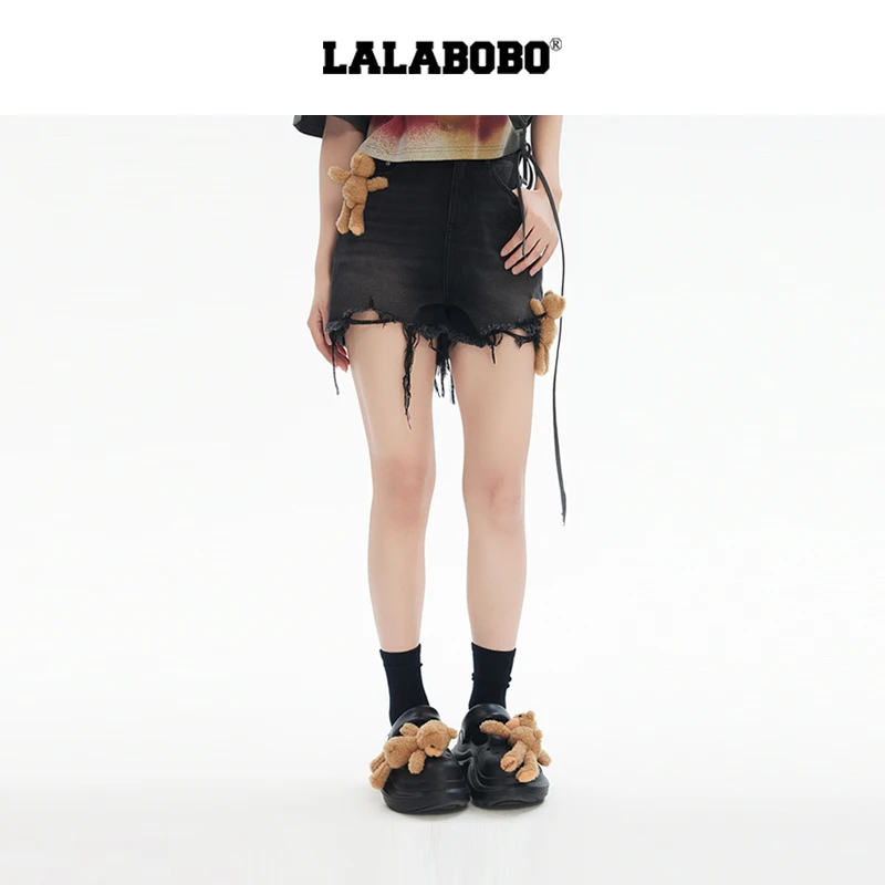 武汉LALABOBO2025立体玩偶毛边短裤LBEB-WXZD13商场同款