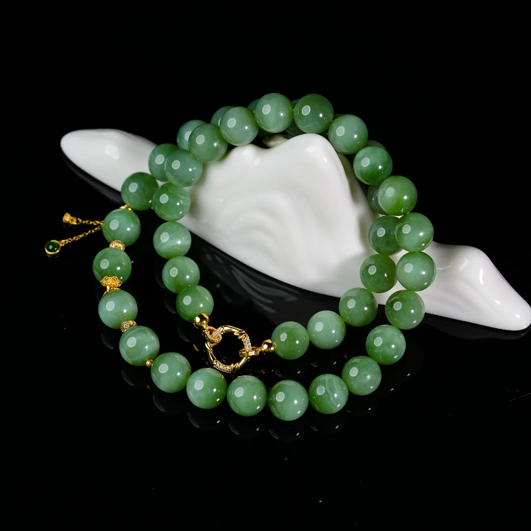 【小涵专属】s925和田玉碧玉猫眼项链 11mm/49cm KT0800318