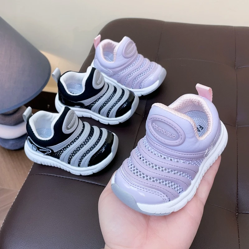 男女童宝宝网鞋春夏毛毛虫运动鞋幼儿学步软底透气机能鞋1-2-3岁5