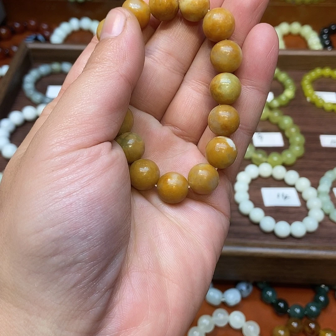 静***雅蛇纹石玉合金手链