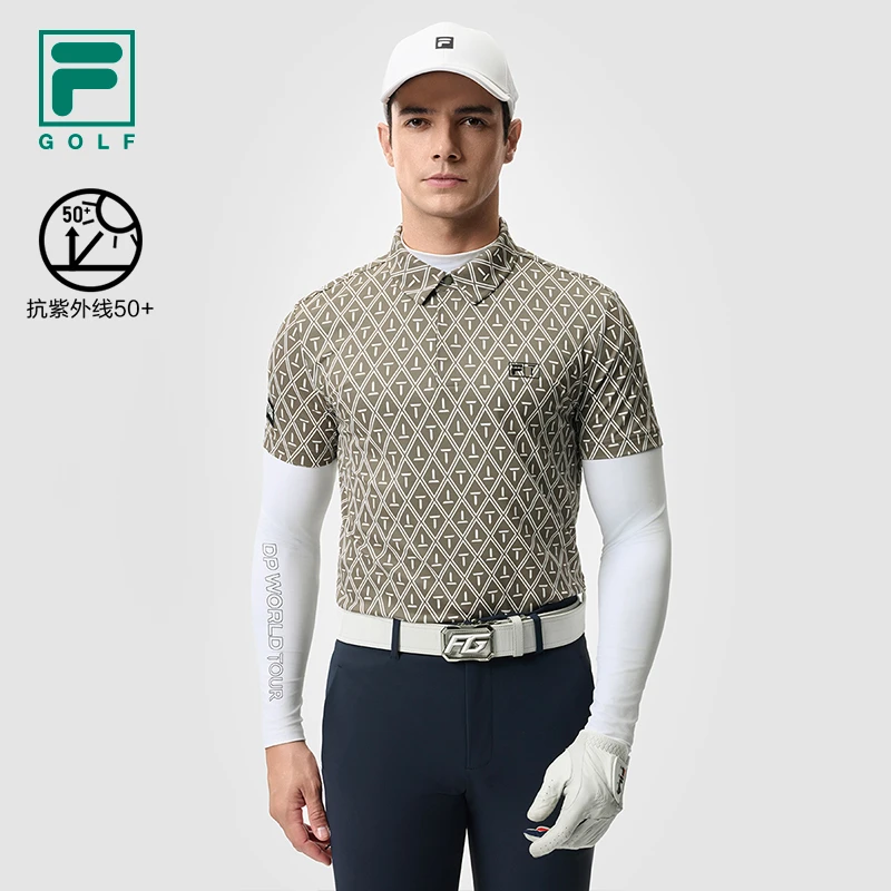 FILA斐乐春夏抗紫外线男高尔夫短袖复古运动POLO衫A11M515106F