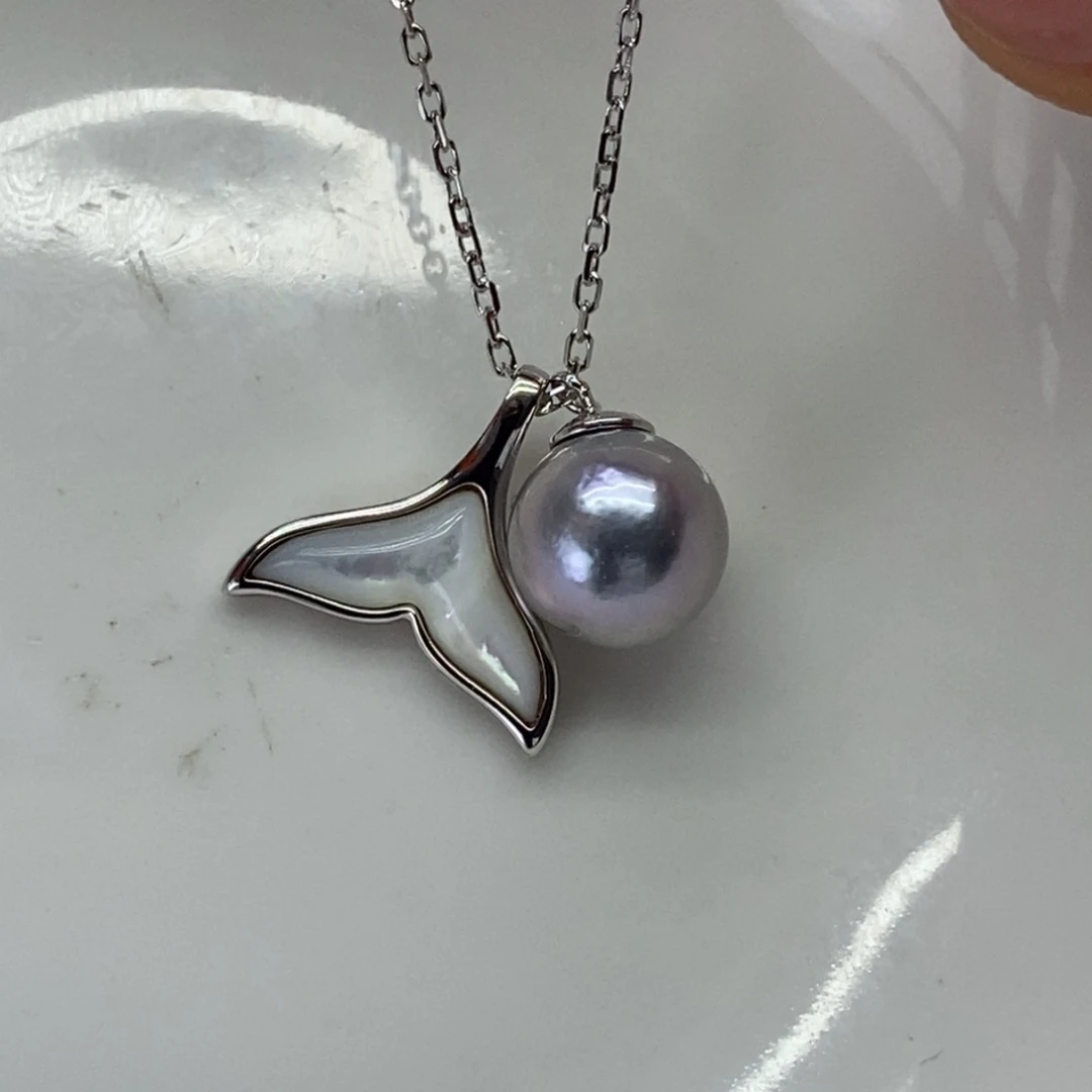 海水珍珠银S925镶嵌套链