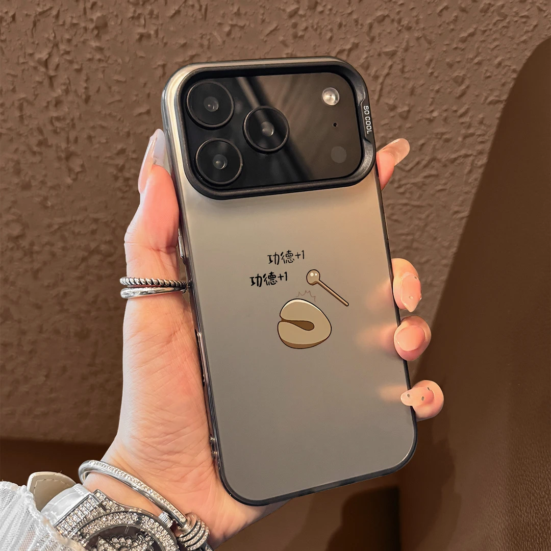 敲木鱼适用苹果17promax手机壳iphone16pro简约可爱苹果15pro网红