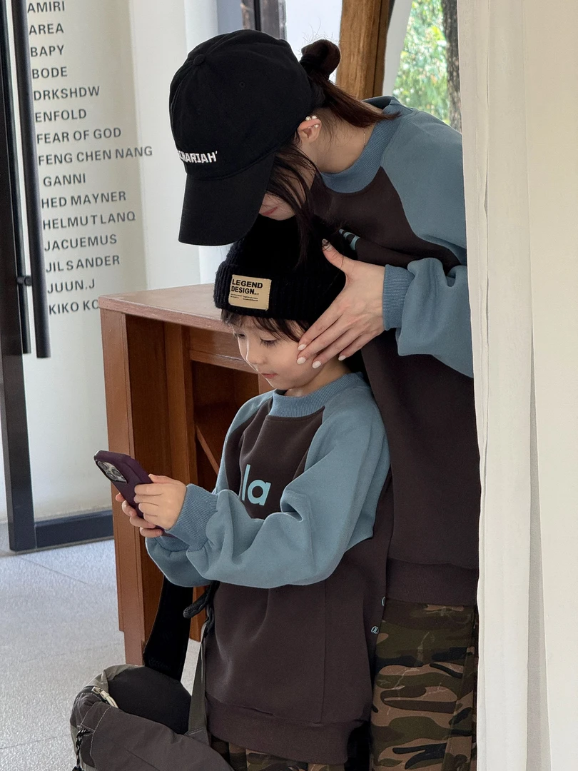 又酷又飒的亲子装母子装2025新款秋装卫衣一家三口四口全家福服装