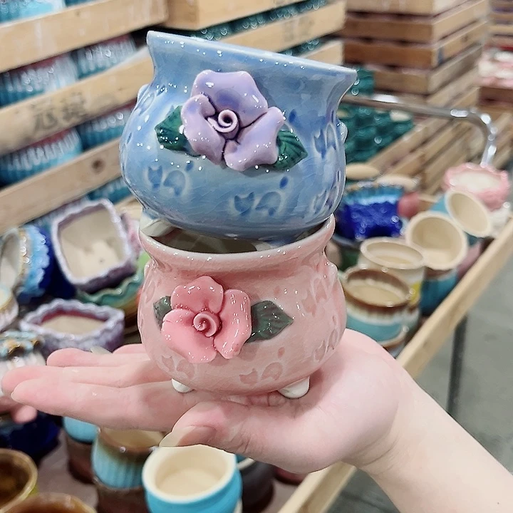 有孔.凑单10元陶瓷花盆发货！