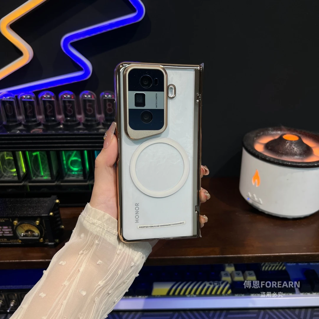 适用于荣耀MagicVs3手机壳vs3折叠屏镜头支架保护套磁吸透明防窥