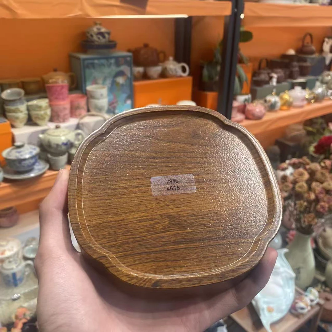 瓷韵优品 木纹棕色【四方】壶承-4516（直播专享）