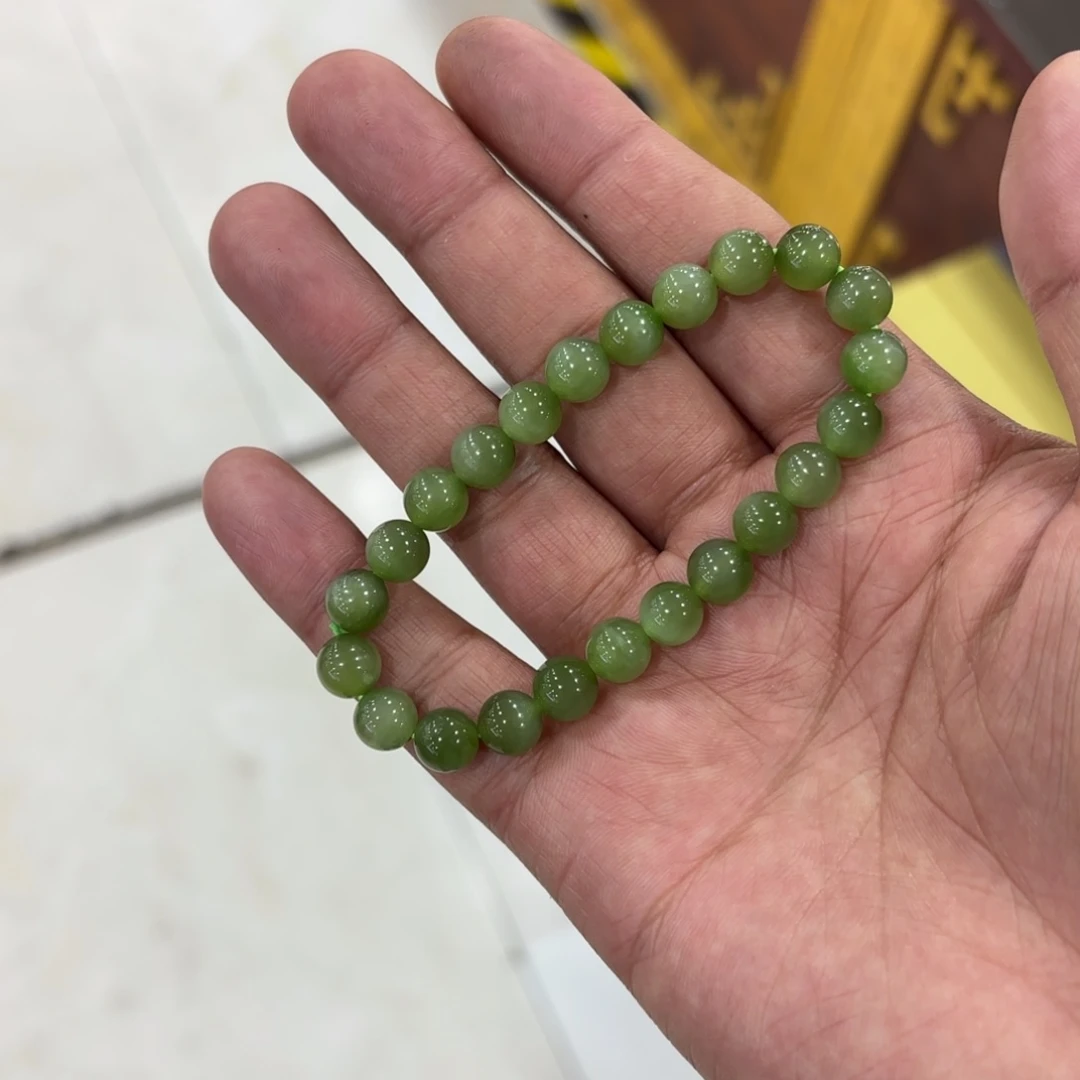 和田玉（碧玉）手串卡8定制不退换未镶嵌爱****师