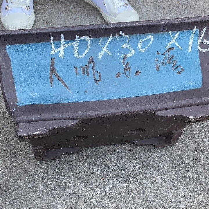 40蓝马槽两个花盆紫砂花盆