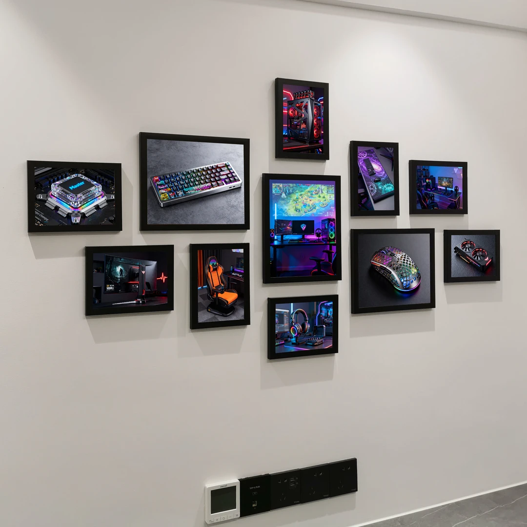 电脑维修店背景墙装修书房墙上卧室海报装饰照片墙组合挂墙相框