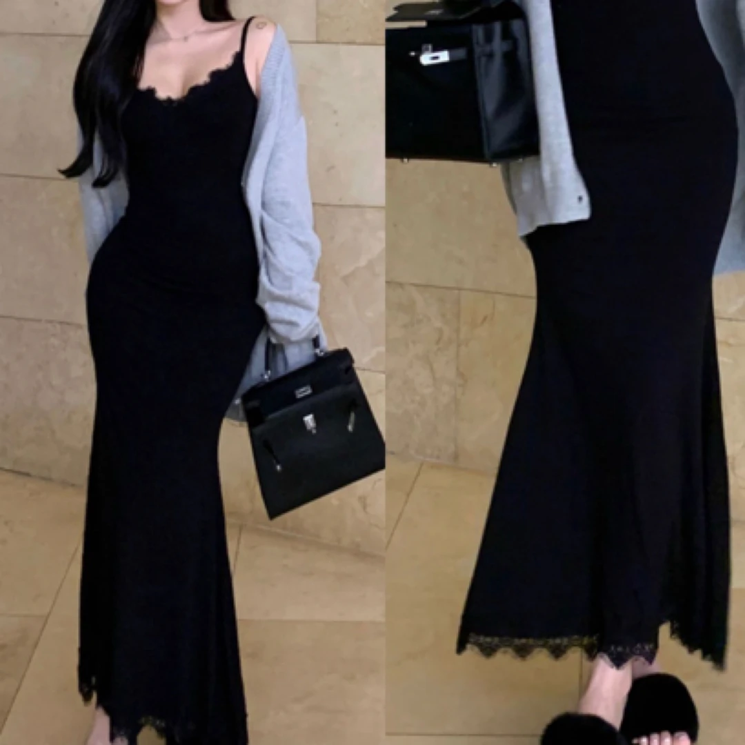 修身显瘦蕾丝包臀吊带长裙女39