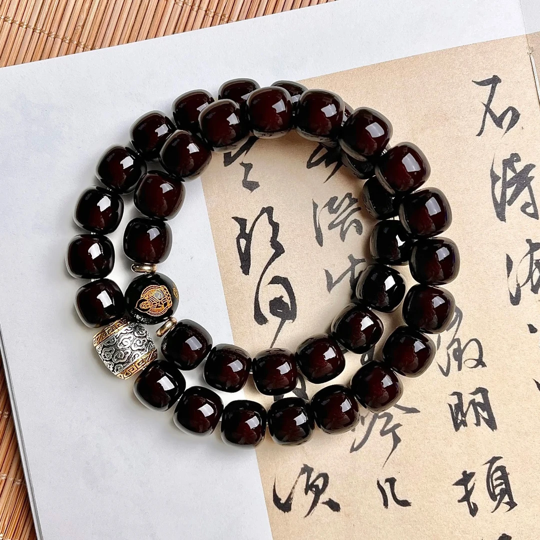 溏心盘玩老料男士双圈菩提根手串手链