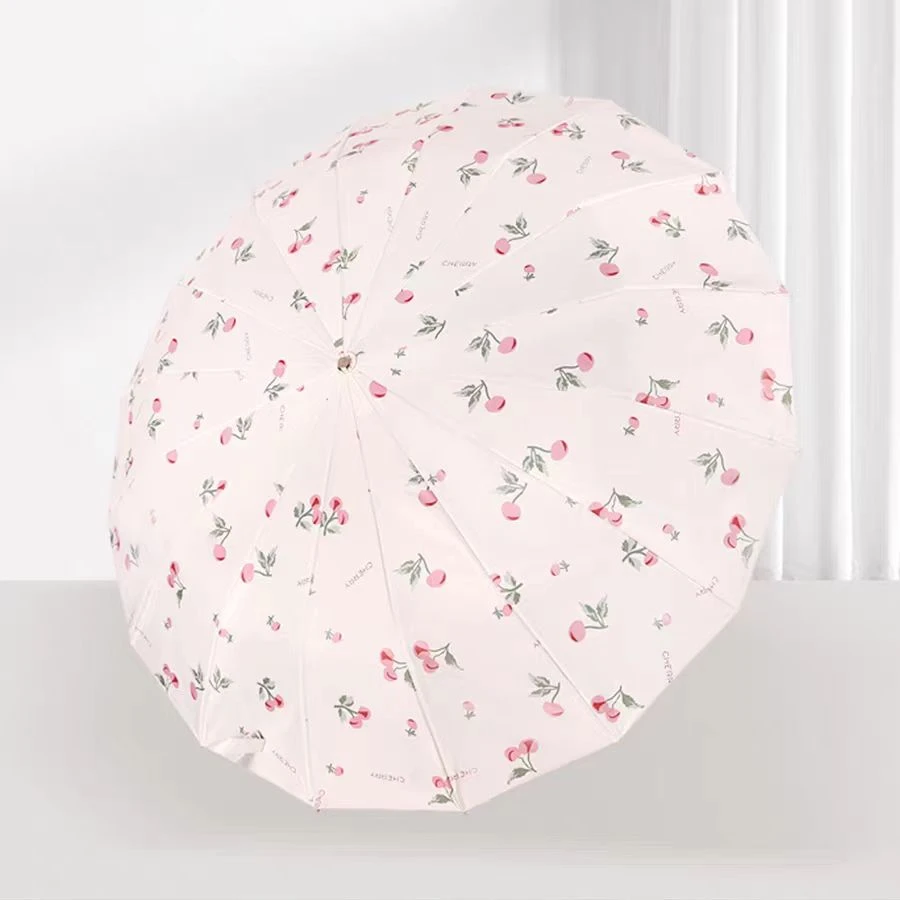 晴雨两用樱桃伞 遮阳挡雨可爱减龄大号