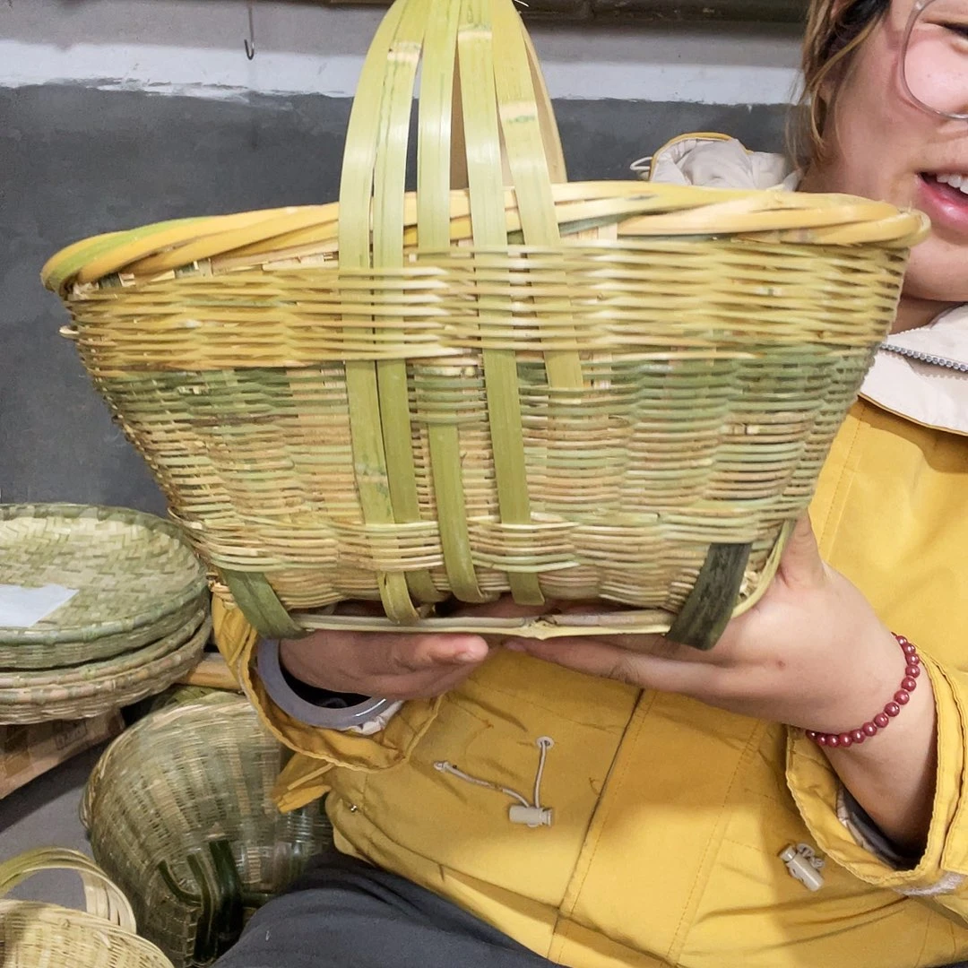 30厘米精品全清皮青皮骨架小篮子