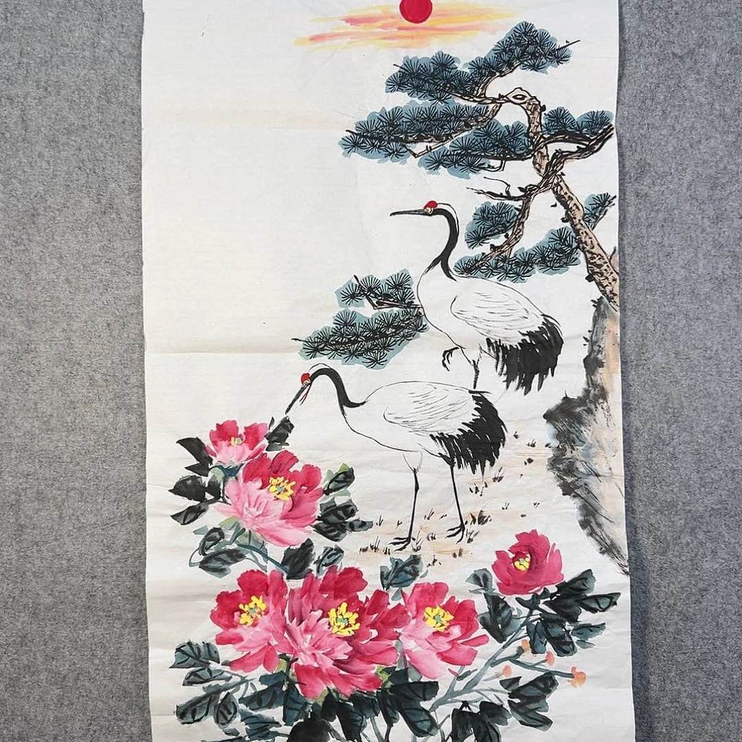 国画370 牡丹之花之叶的颜色和