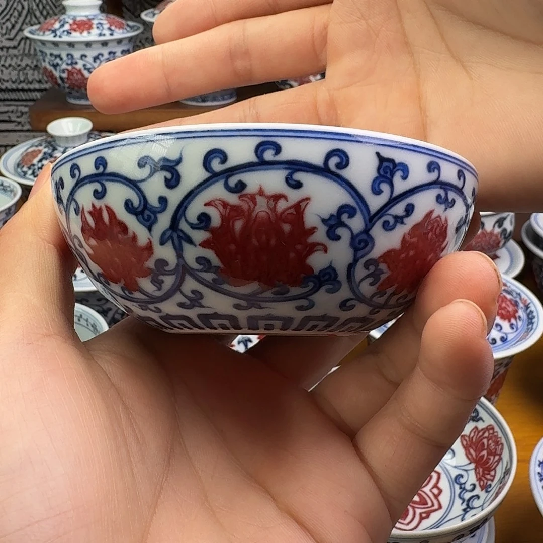 当代釉里红普洱杯