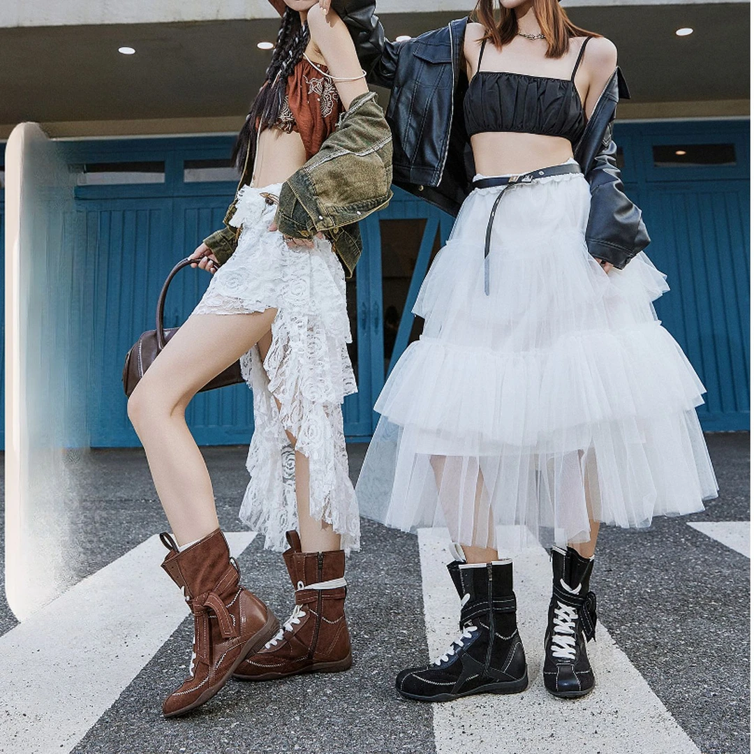 CBMT漫步拳击靴●4cm内增高~绒面美拉德短筒靴运动风复古短款时尚