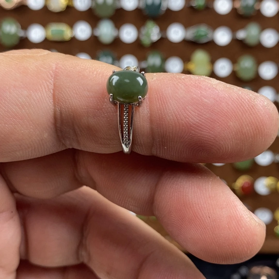 和田玉（青玉）戒指合金