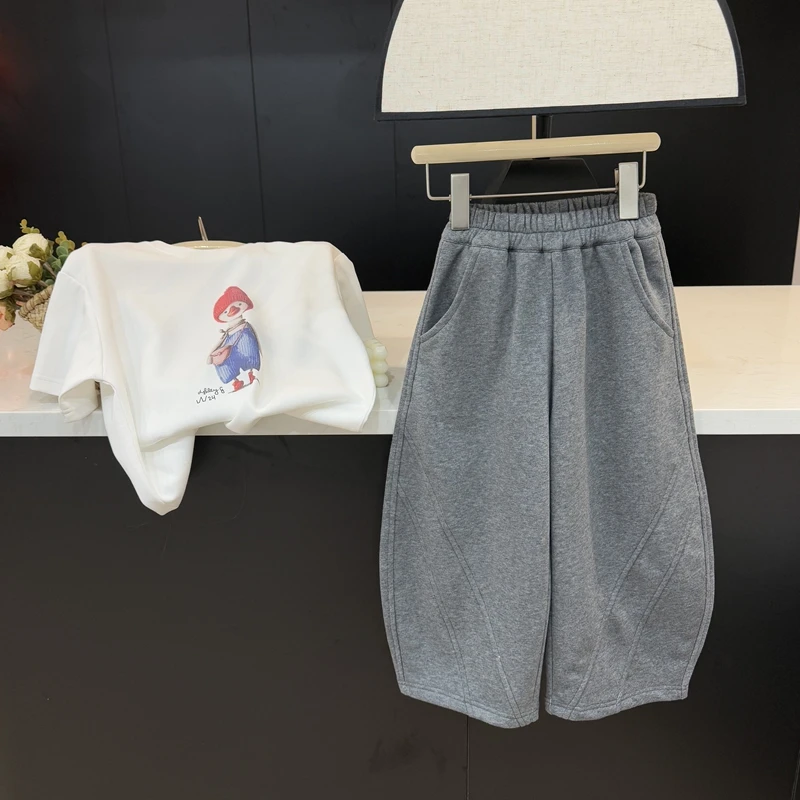 现货leomama【慵懒卫裤】女童卫裤洋气儿童裤子春秋时尚外穿休闲裤