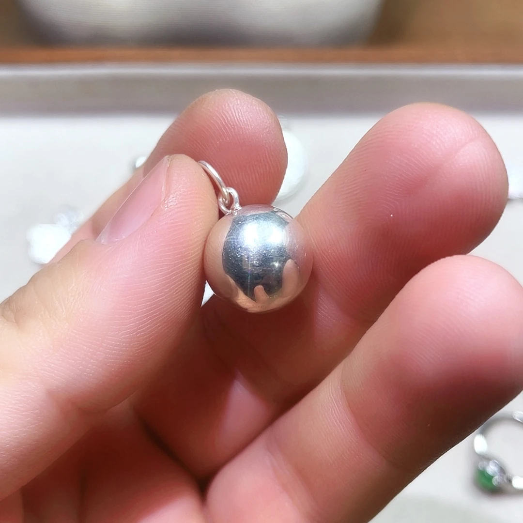 &***麻坠链均925银锆石足银球
