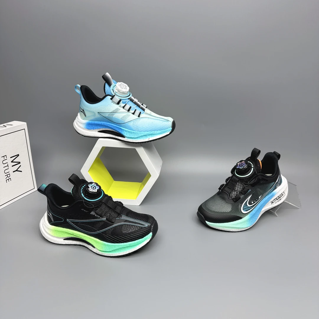 夏季单网爆米花碳板专业运动跑鞋超轻鞋底中大童超轻跑鞋  8836