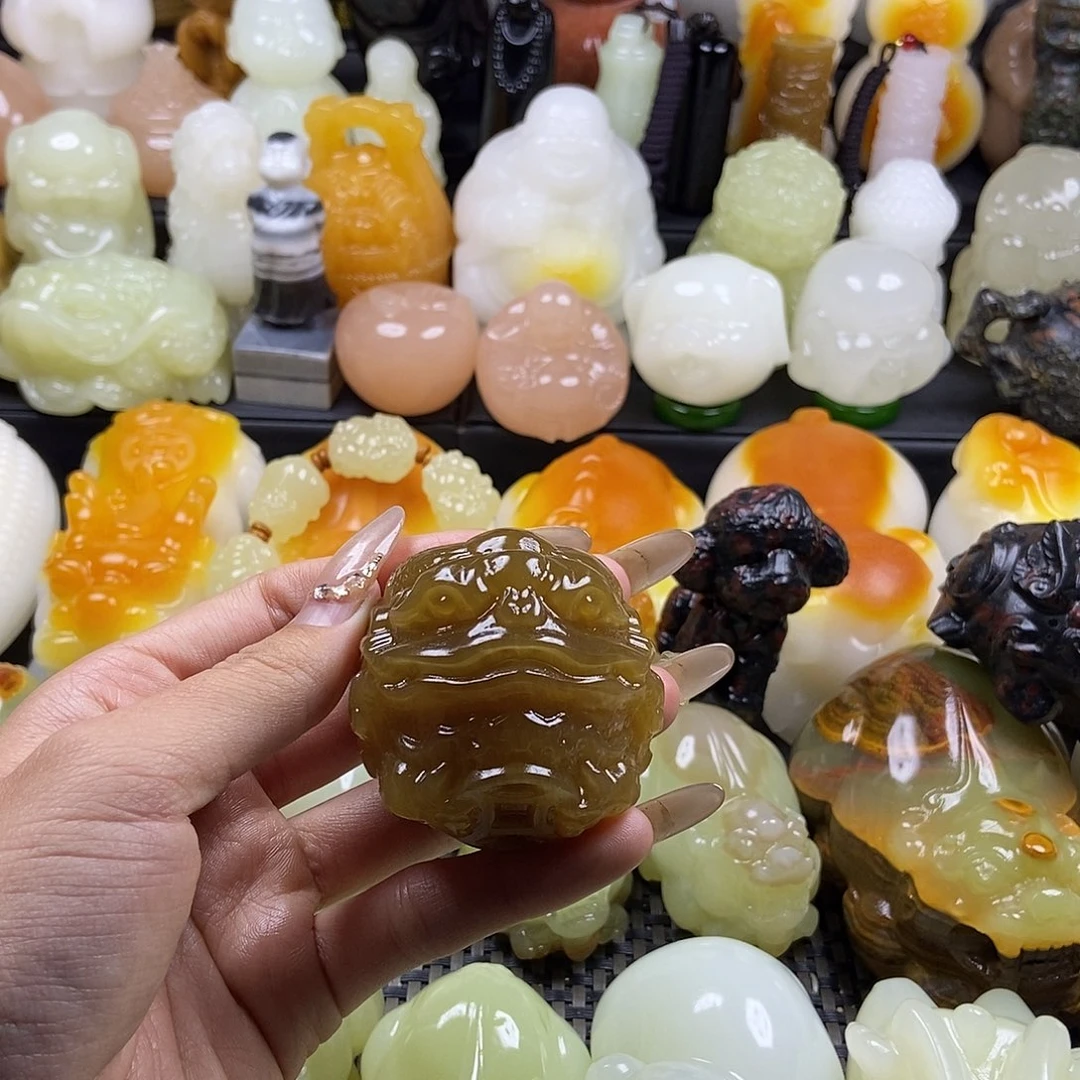 无花朵原石雕刻把件