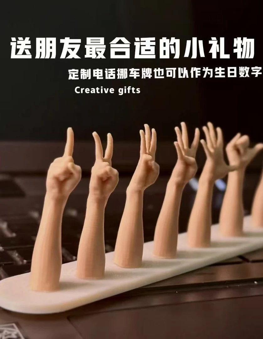 防真肤色手势创意挪车牌