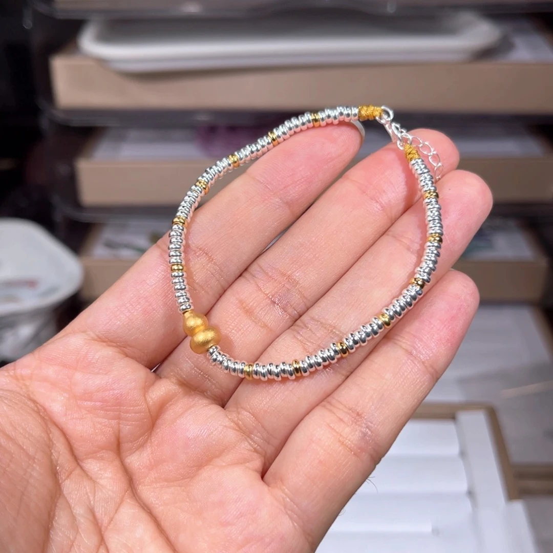 水晶手链银S925镶嵌葫芦银手链028