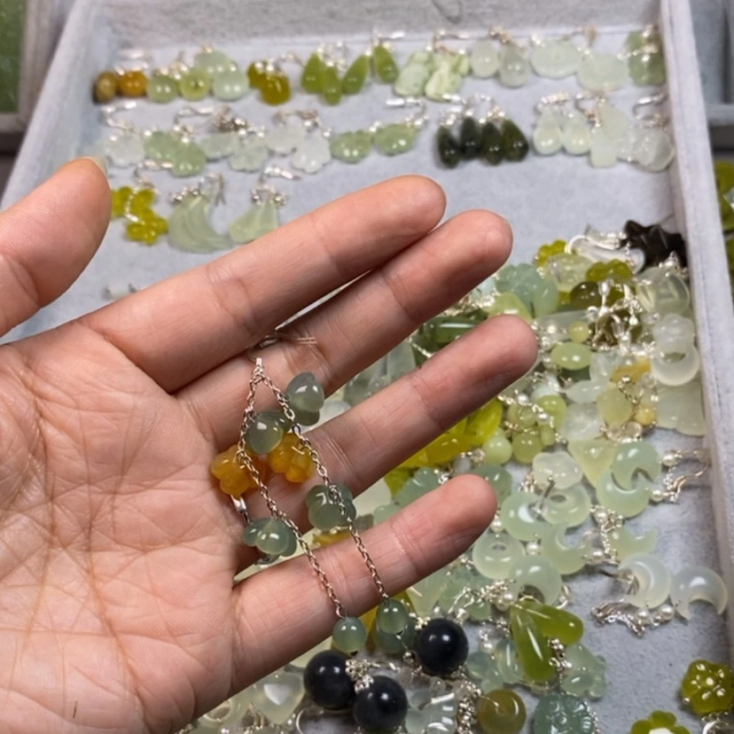 【闪购商品】未镶嵌蛇纹石玉挂件耳饰耳环项链