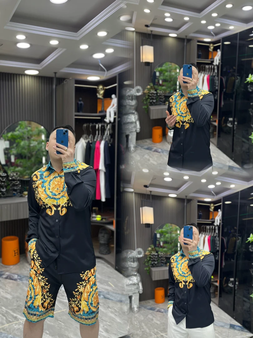 SH轻奢时尚高定男士雅痞太阳花长袖休闲套装222 777