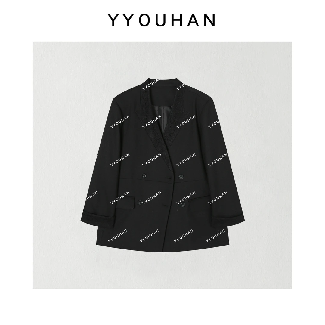 2025春款年货定制小众百搭内嵌假领西装外套 2412B6303