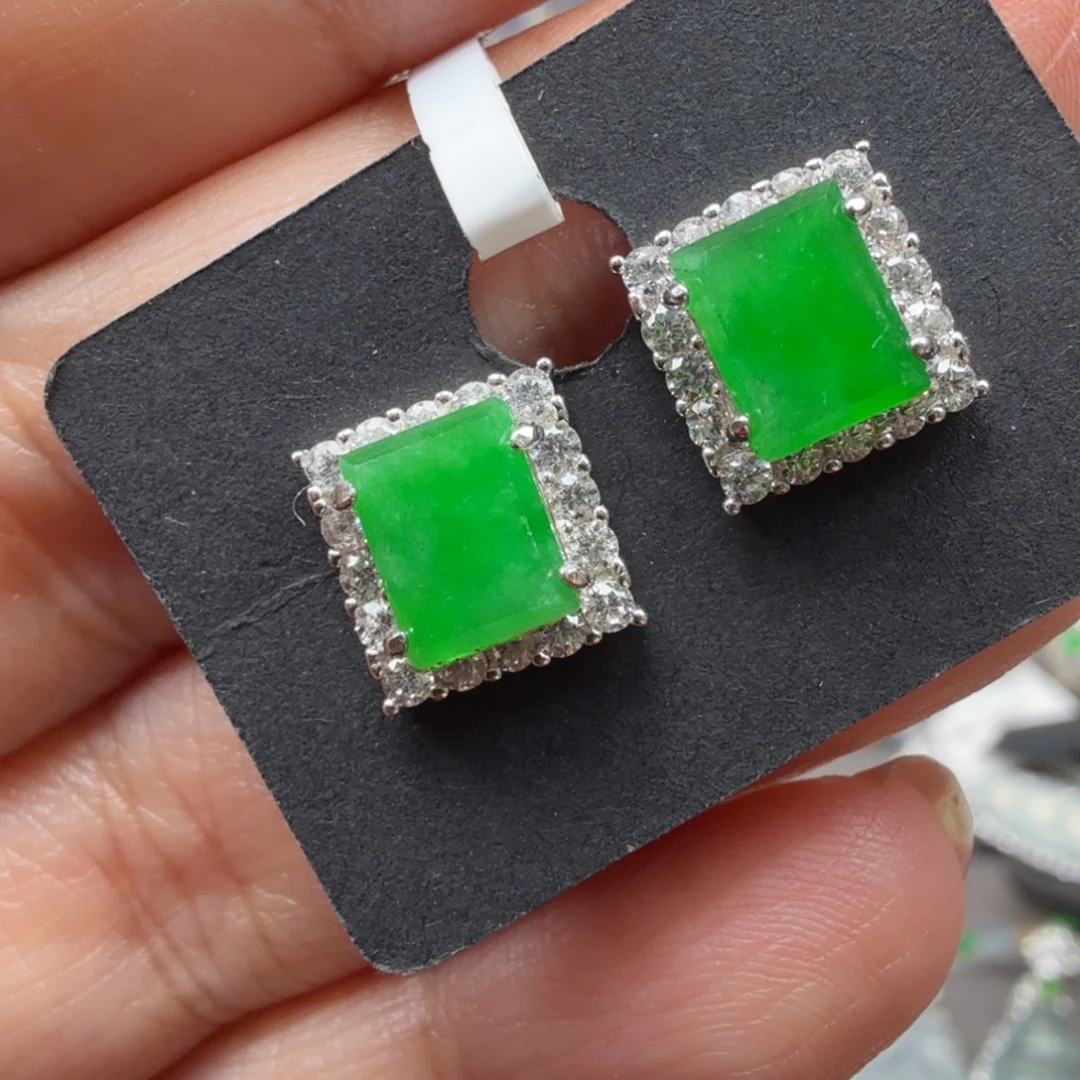 翡翠银S925镶嵌戒指8100