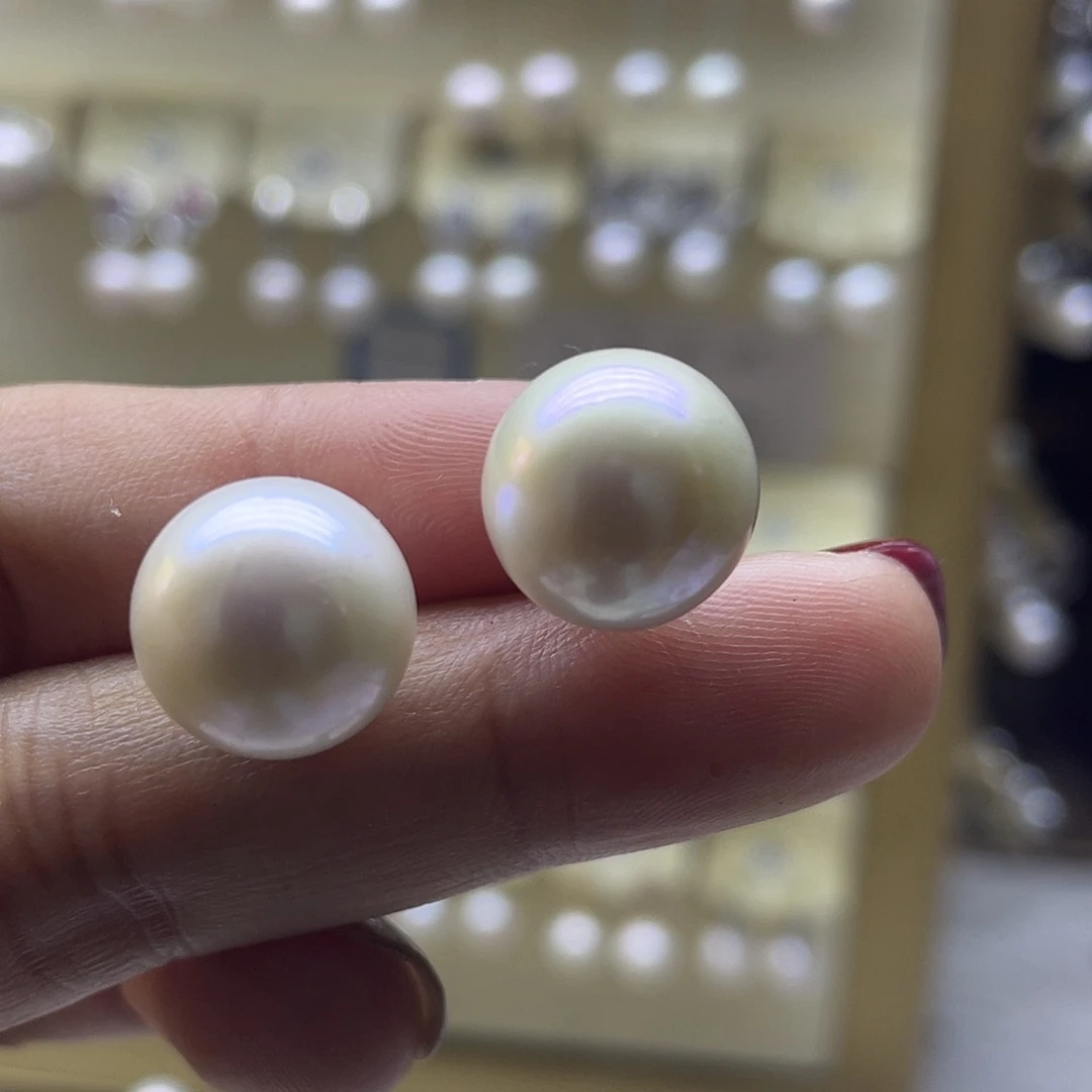 淡水珍珠耳饰银S925镶嵌