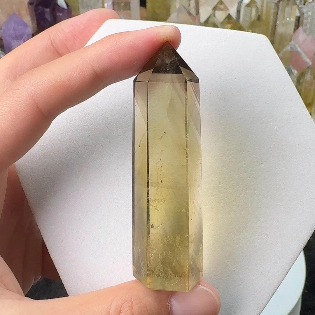 未镶嵌水晶珠宝半成品茶黄晶