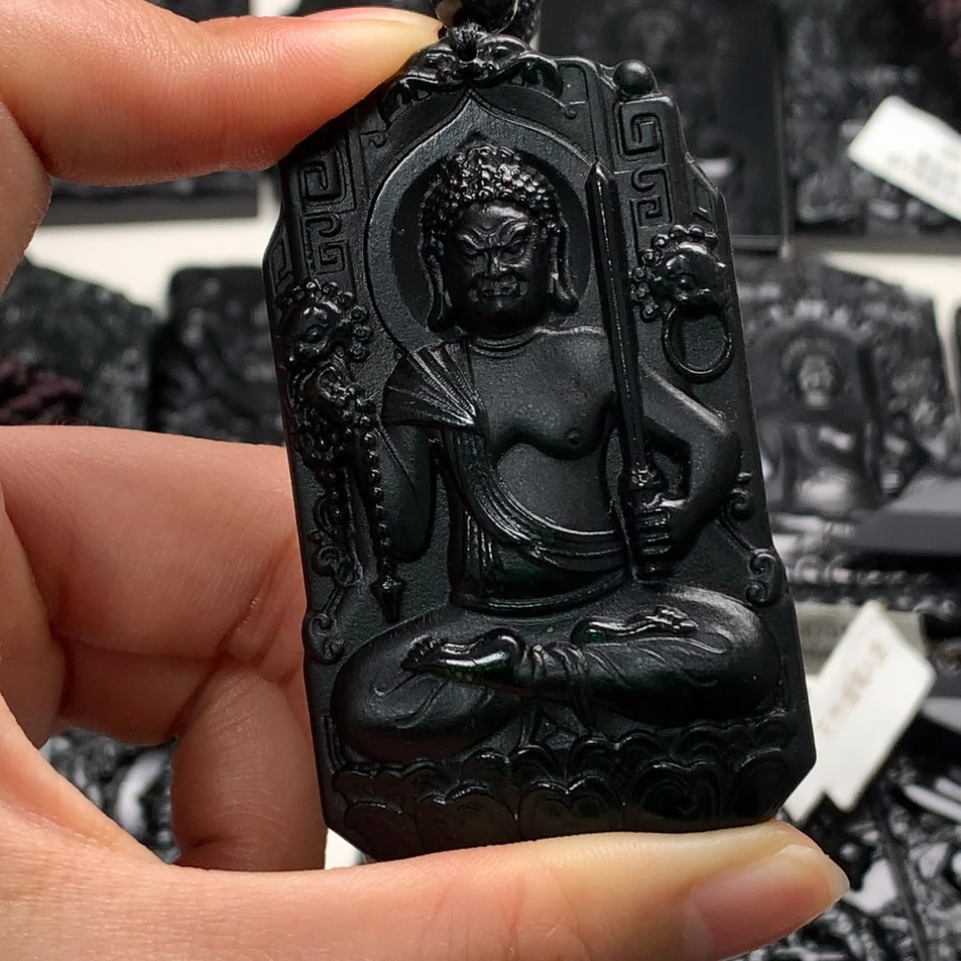 天然缅甸a货钢琴黑挂件