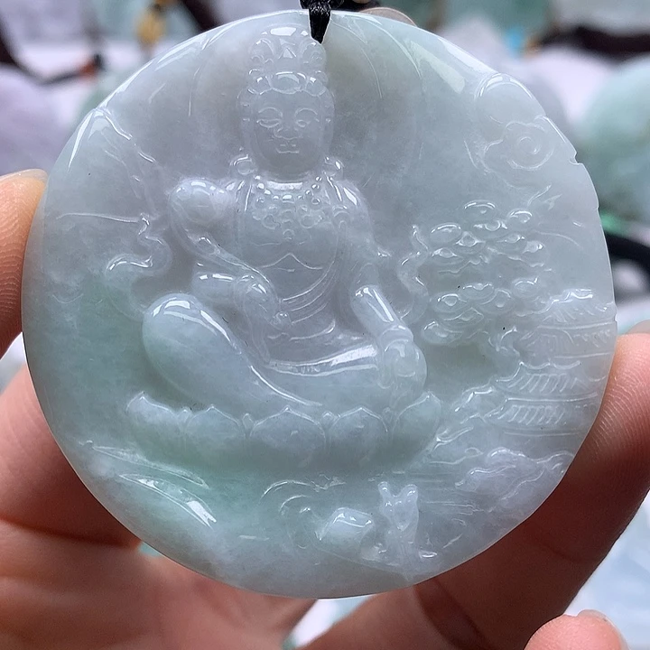 翡翠未镶嵌颈饰山水观音福利