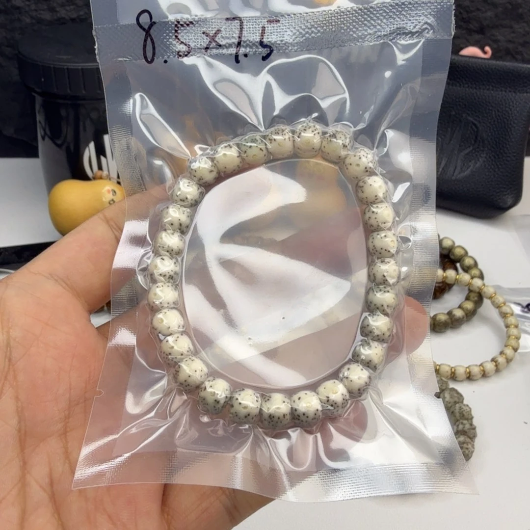 星月菩提手串骨瓷白正月大留白8.5