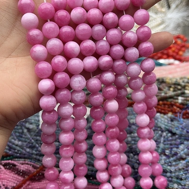 玛瑙/玉髓未镶嵌珠宝半成品2条10mm左右红纹石