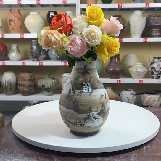 瓶高27口7。陶瓷精品摆件 223