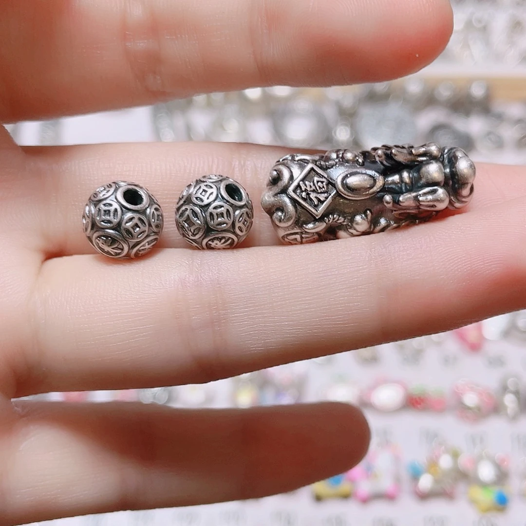 玻璃足银足银3D空心硬银饰品2